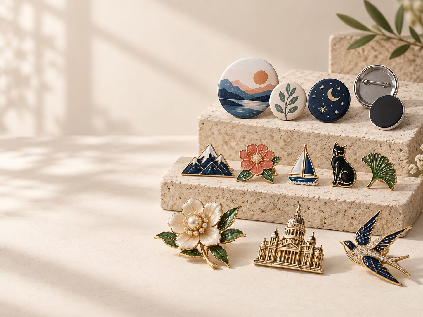 Badges pins and brooches collection