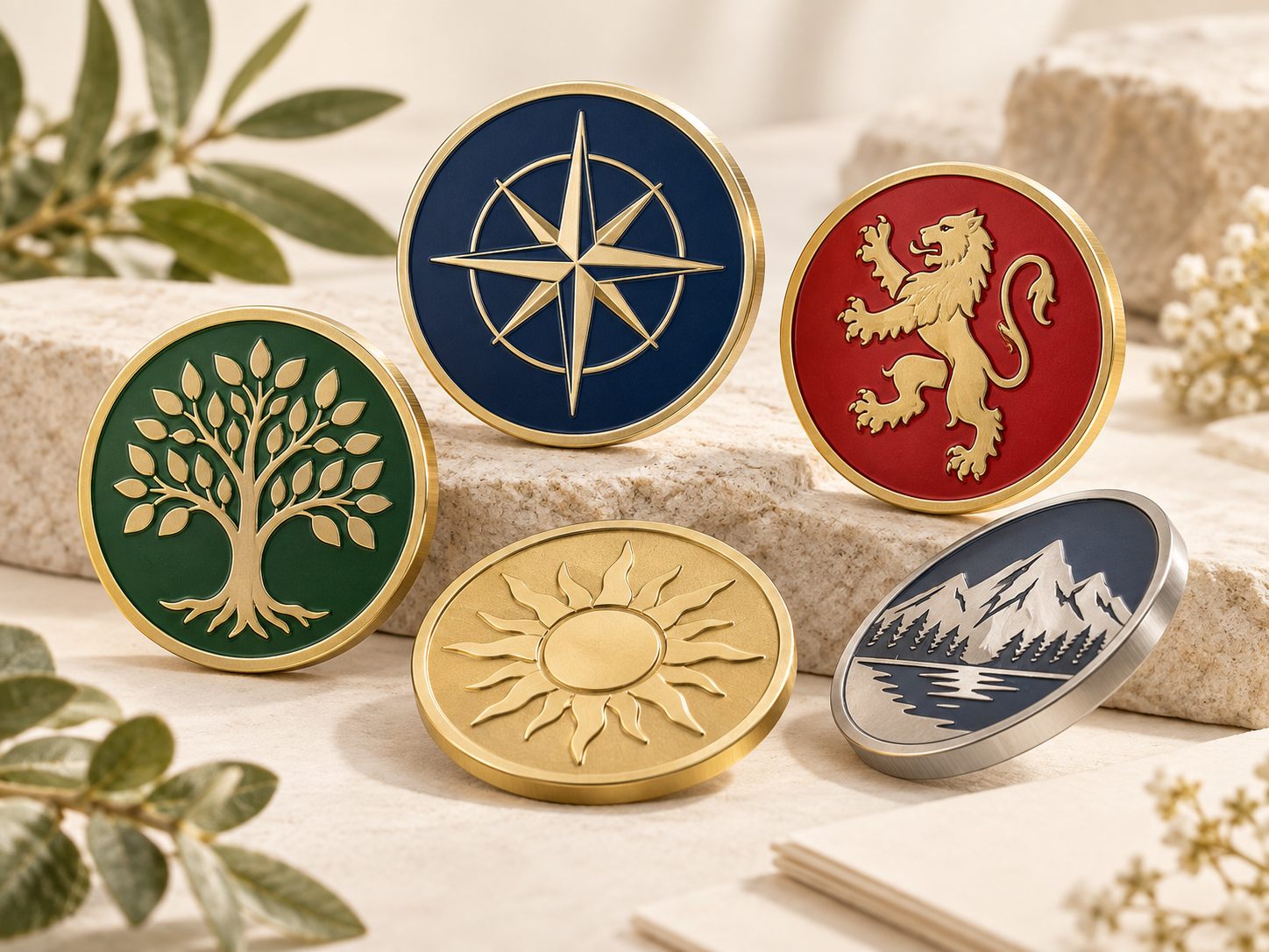 2D enamel challenge coin with clean rim