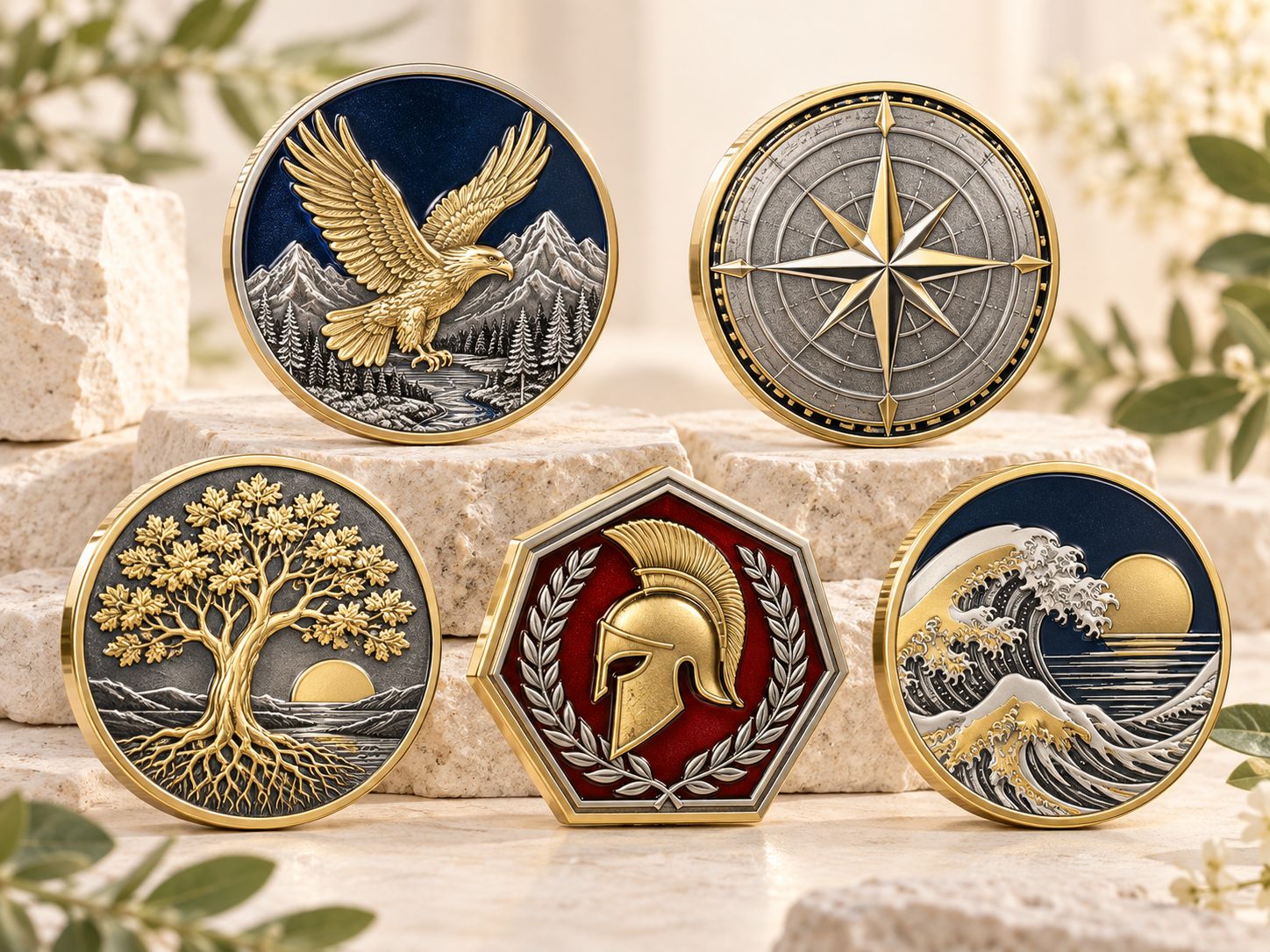 Dual-plated collector coin with contrasting finishes