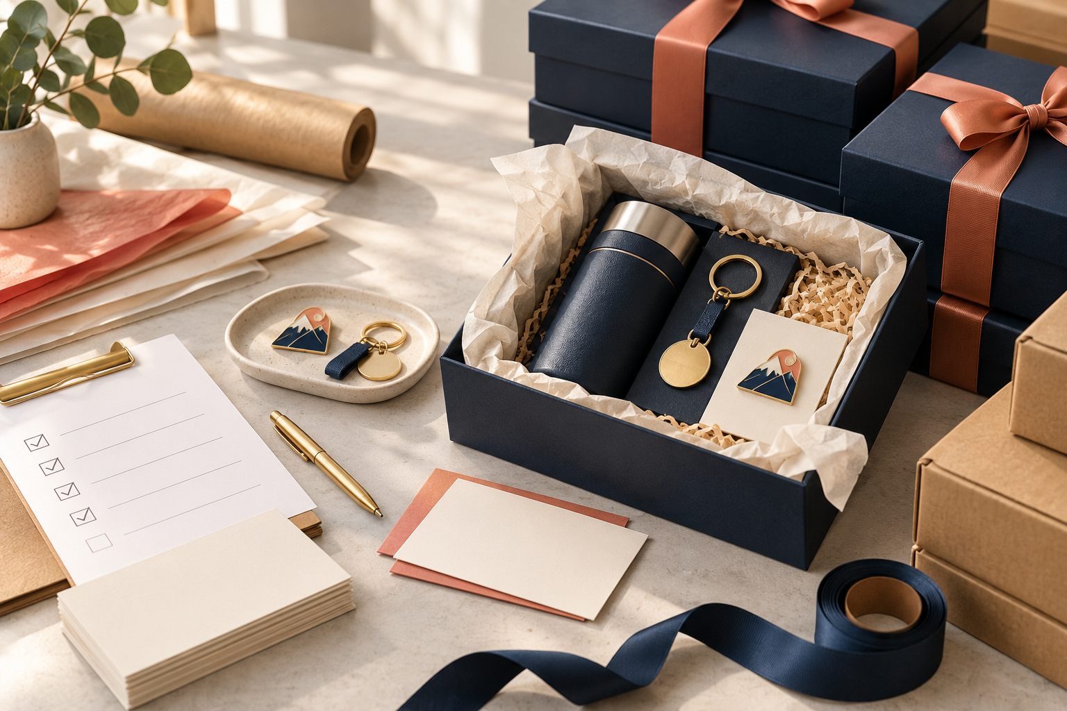 Retail-ready souvenir gift packaging prepared for delivery