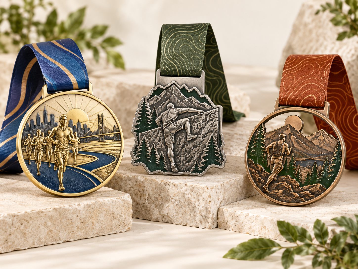 Race & marathon medal with relief detail