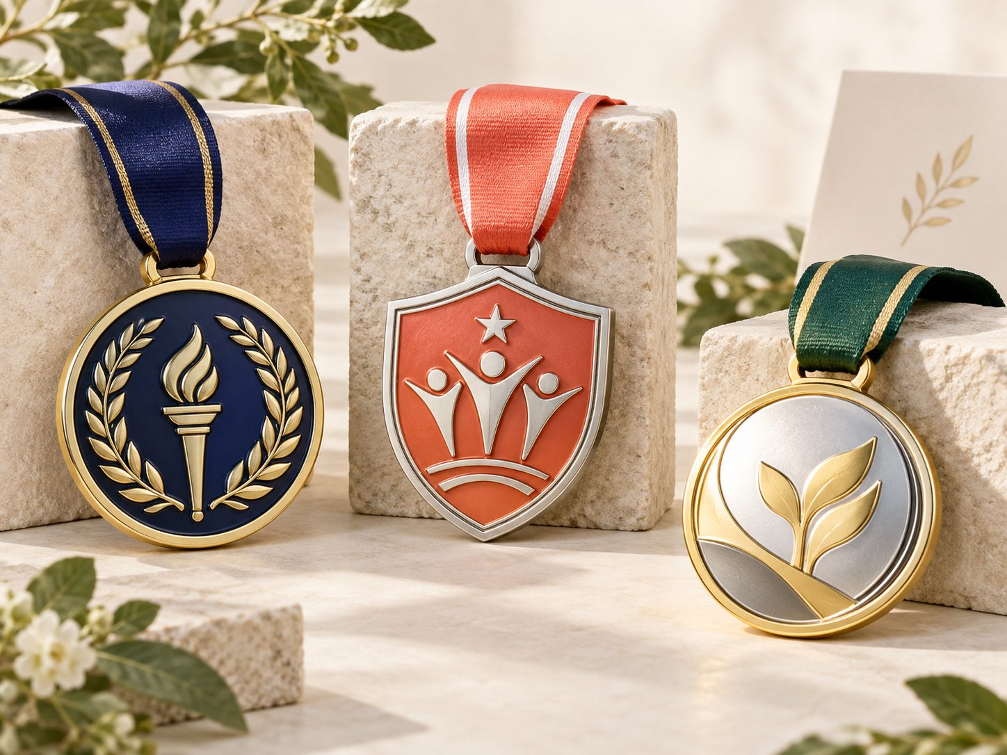 School and club award medal with plated finish