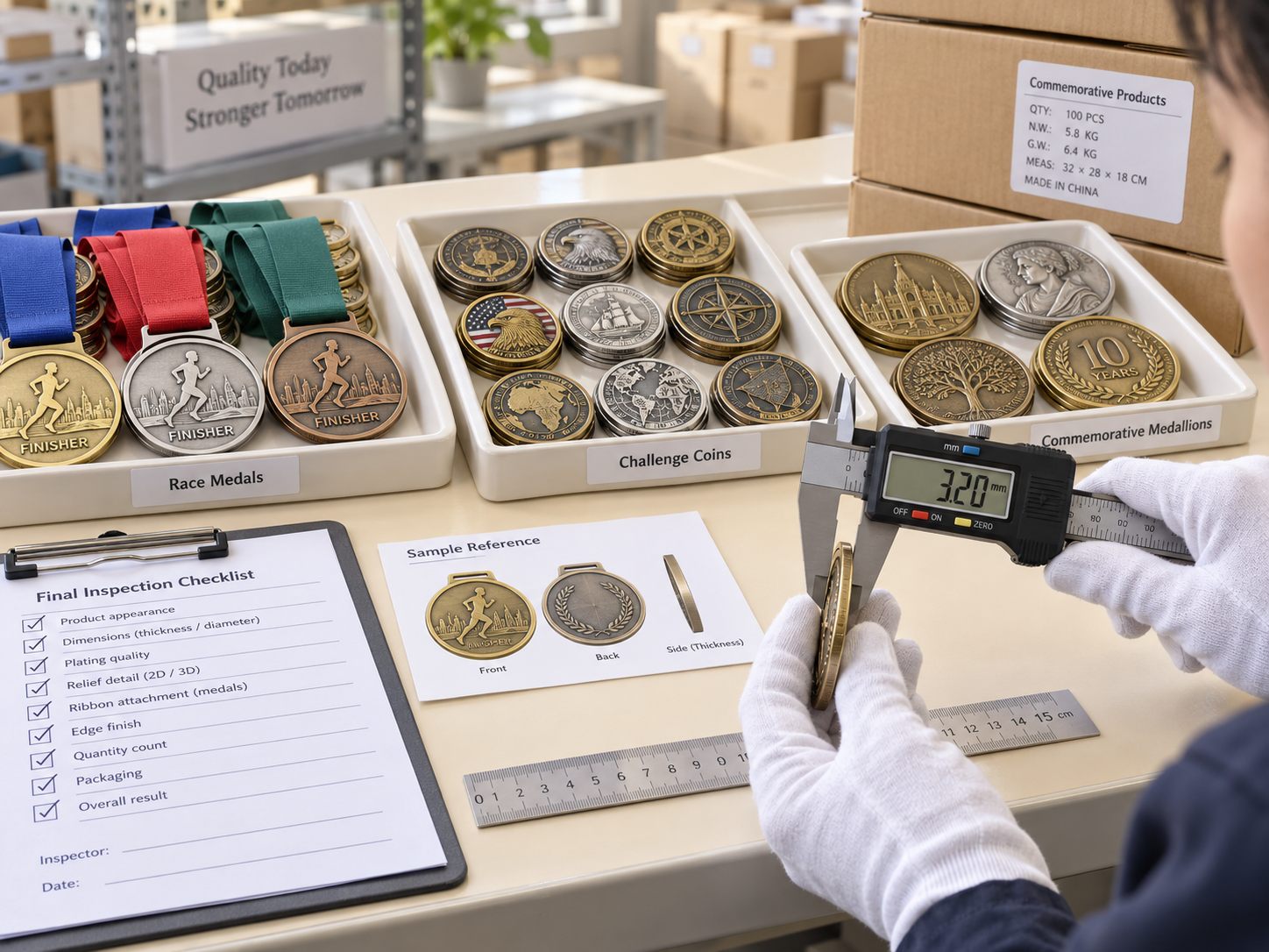 Quality inspection of souvenir products before shipment