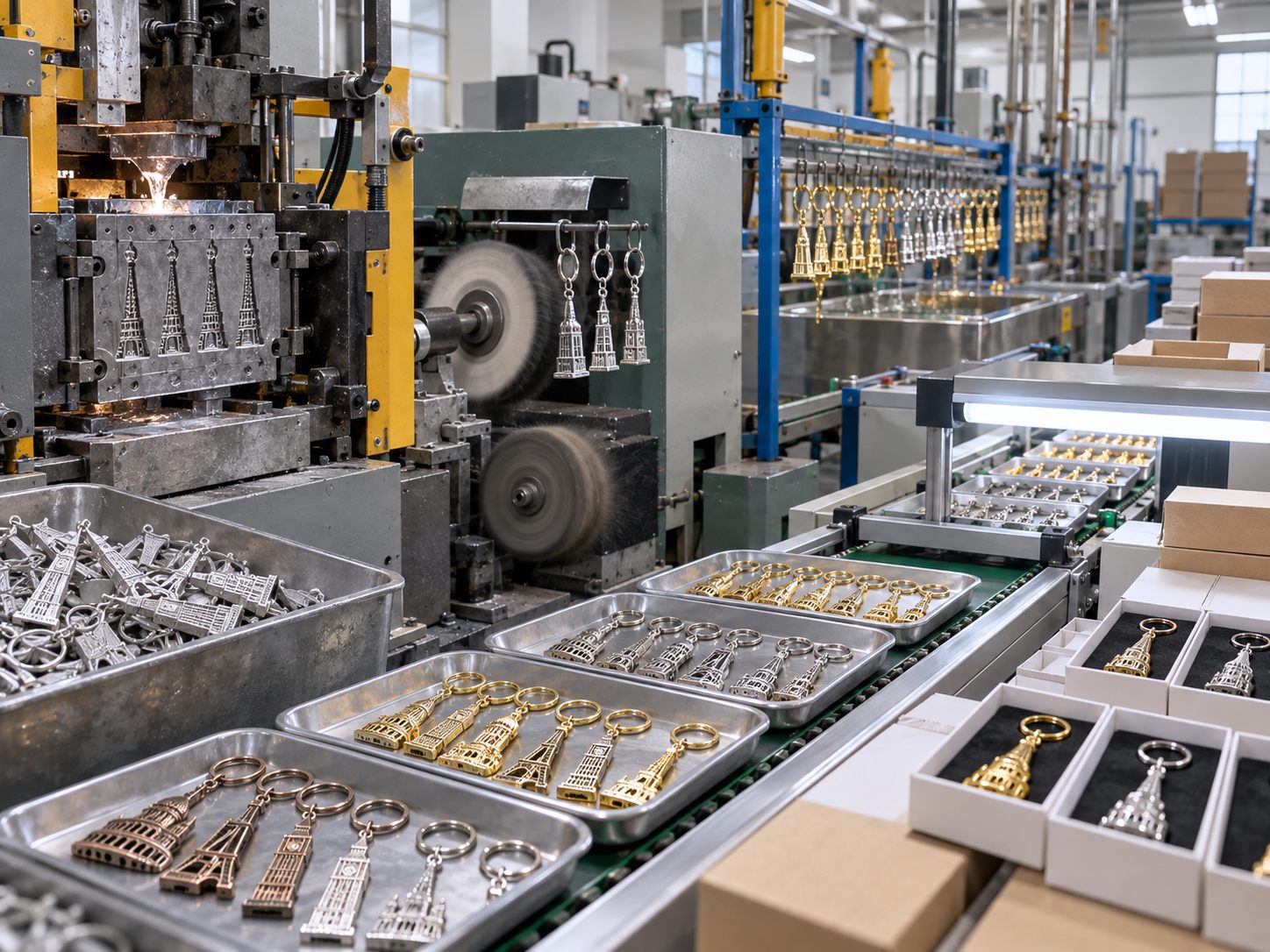 Keychains production and pack-out