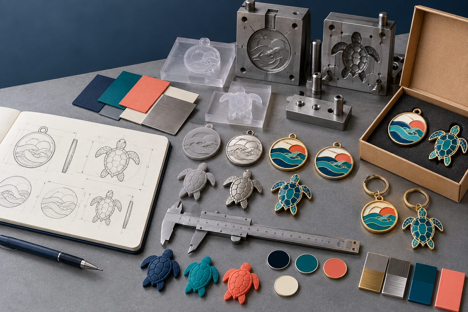 Panda-themed OEM design brief and finished product samples