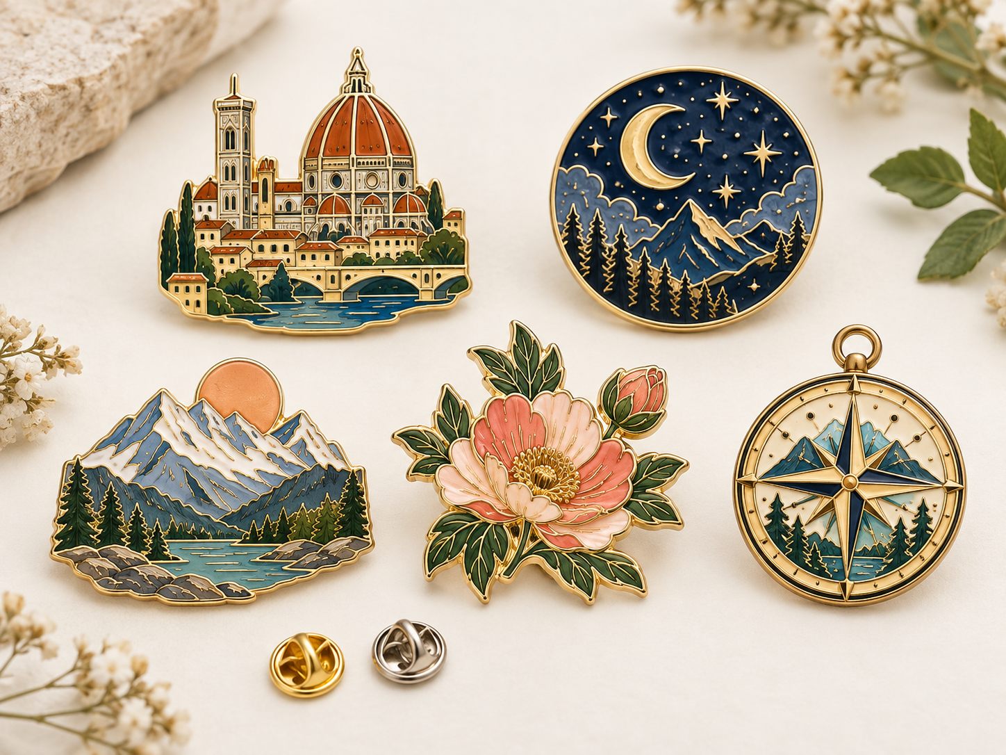 Collectible enamel pins for online seller product drops