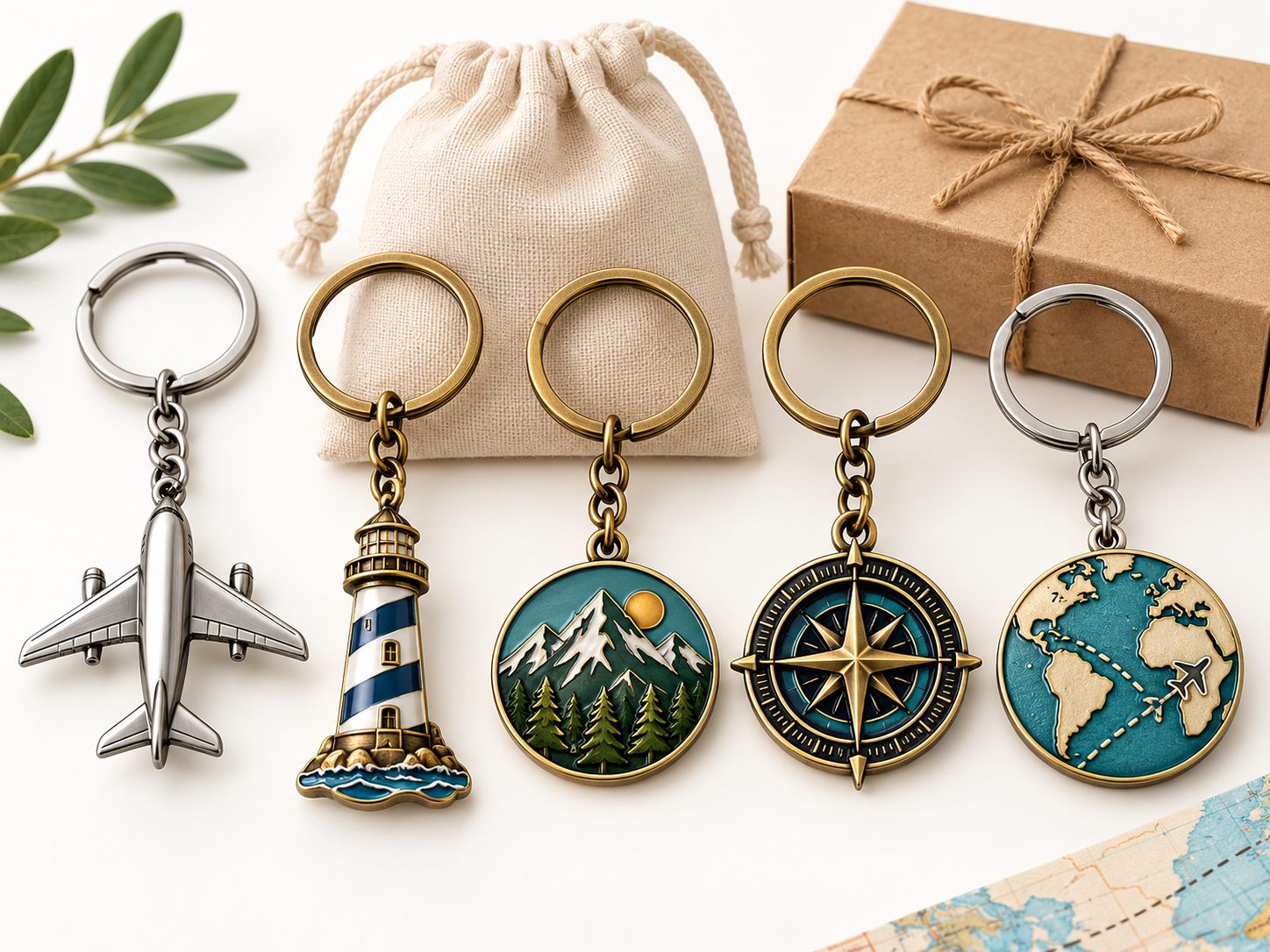 Lightweight keychains for online gift bundles