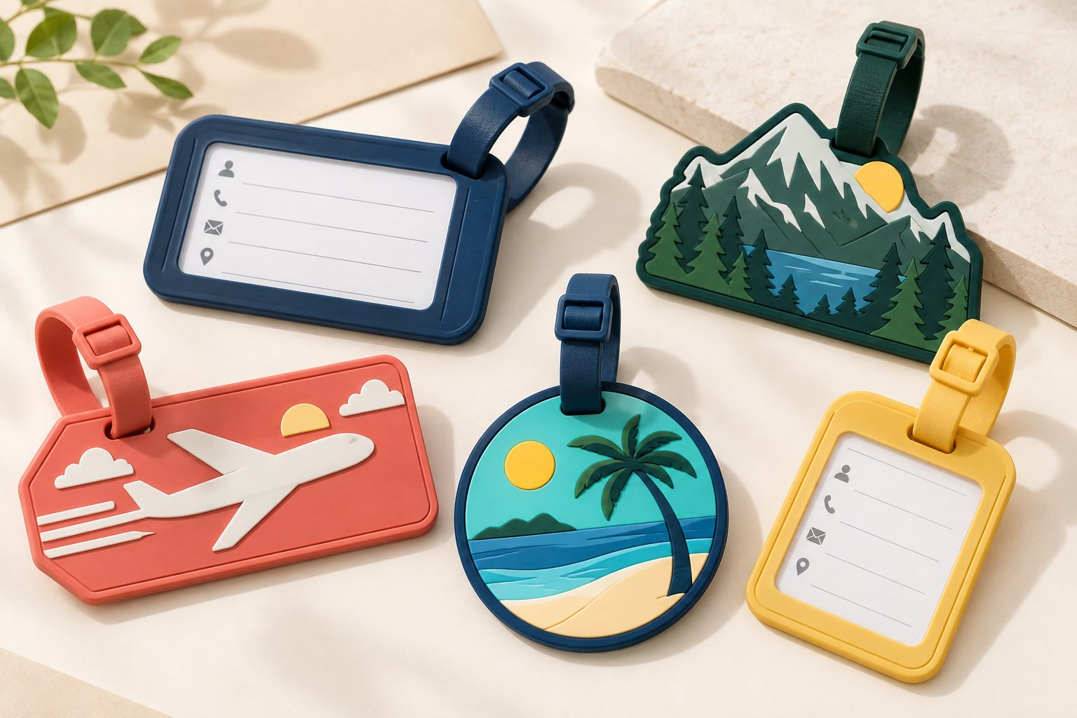 Writable ID window PVC luggage tag assortment