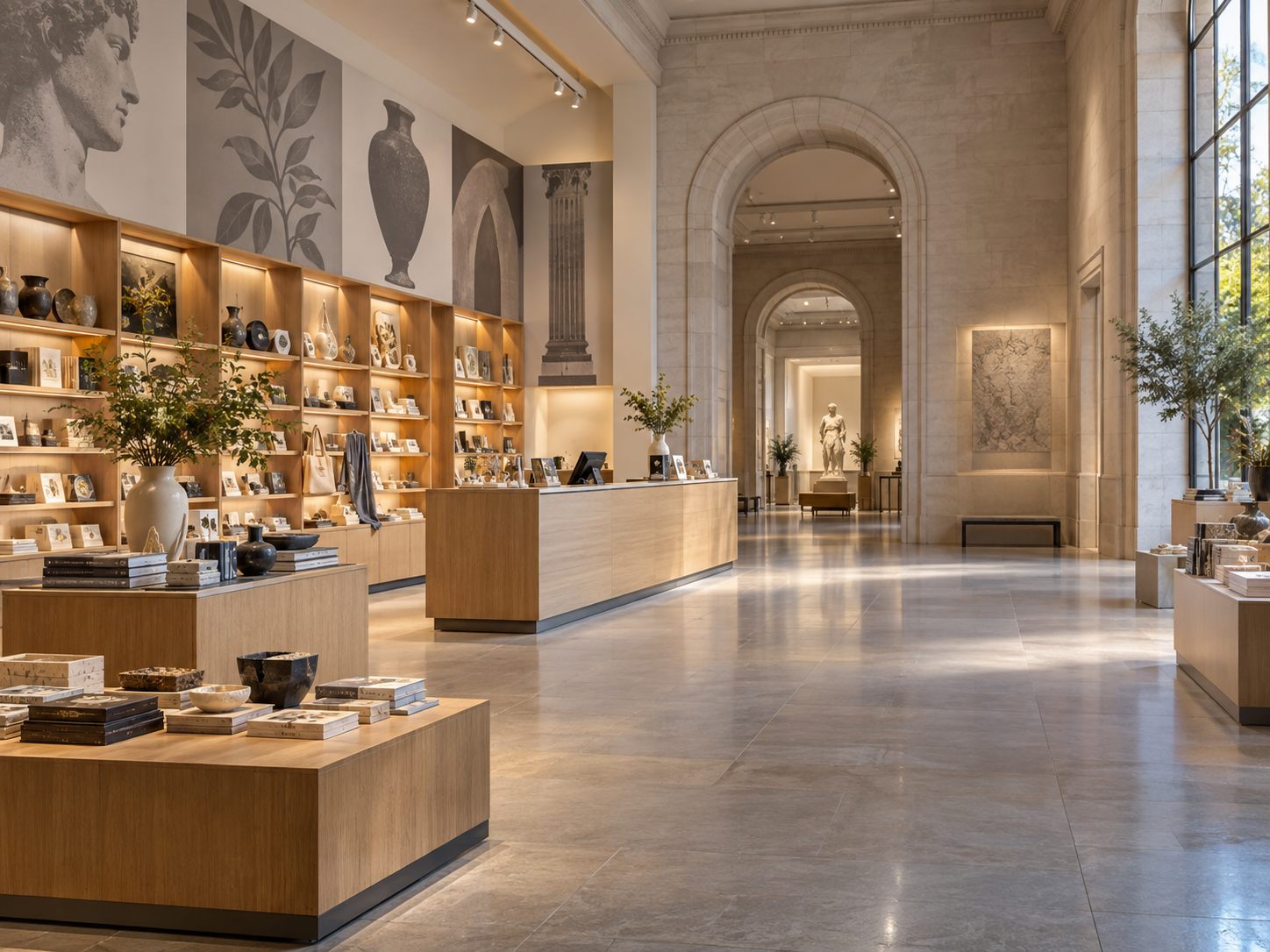 Museum retail display connected to a cultural collection