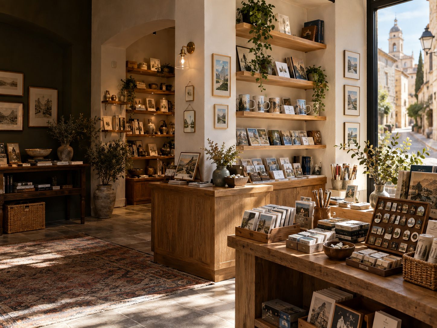 Tourist gift shop merchandising and souvenir collection